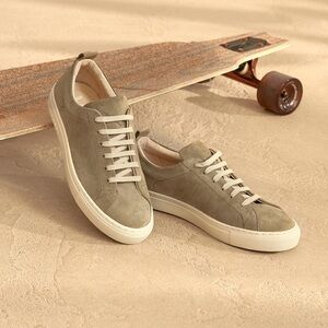 Manebi Suede Sneakers Hamptons Lace Up Low Top Forest Green MISMATCHED SIZES